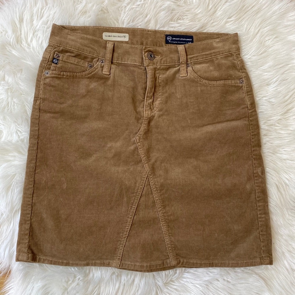 Adriano Goldschmied Tan Corduroy Midi Skirt